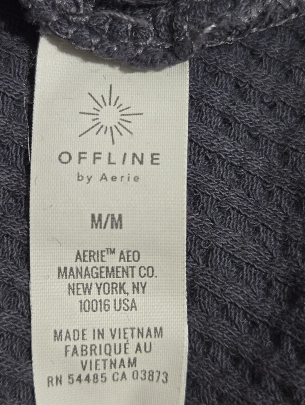 OFFLINE By Aerie Waffle Henley T-Shirt Charcoal Washed Size M - Picture 7 of 11